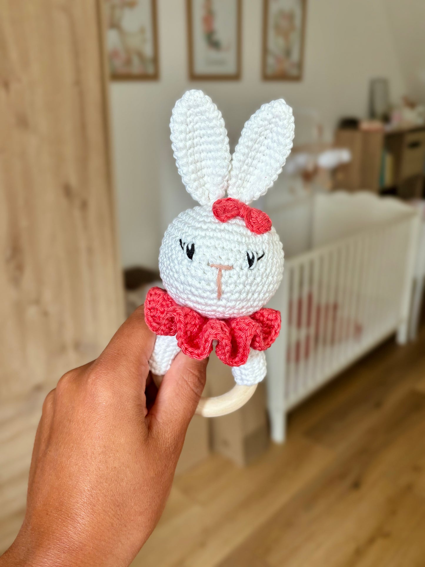 Hochet lapin Lison personnalisable